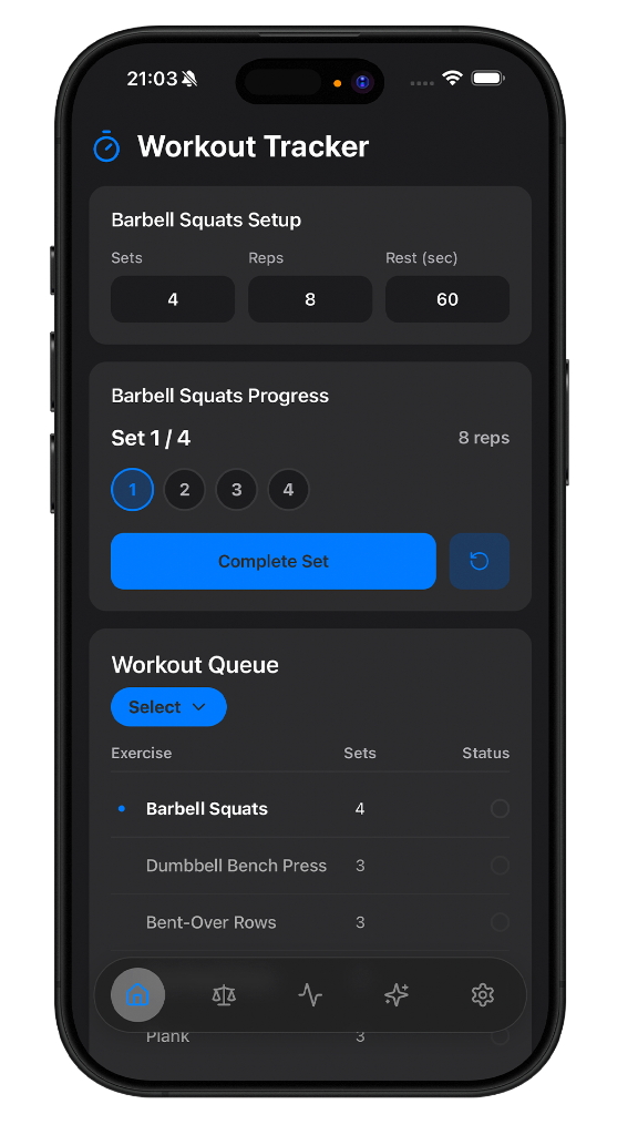 RawPower App Interface